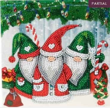 Craft Buddy CCK-XM108 Crystal Art Card 18 x 18 cm Santa Gnomes