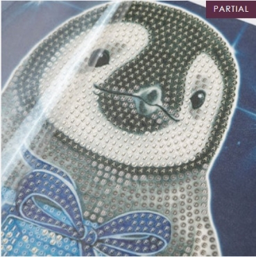 Preview: Craft Buddy CCK-XM107 Crystal Art Card 18 x 18 cm Penguin Gift