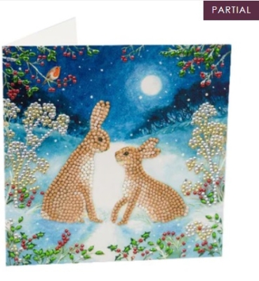 Preview: Craft Buddy CCK-XM106 Crystal Art Card 18 x 18 cm Bunnies