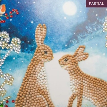 Craft Buddy CCK-XM106 Crystal Art Card 18 x 18 cm Bunnies