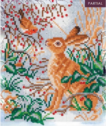 Preview: CAM-31 Crystal Art Gallery Collection Kit 21 x 25 cm Majestic Hare & Robin
