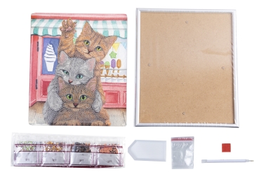 Preview: CAM-33 Crystal Art Gallery Collection Kit 21 x 25 cm Kittens