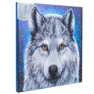 Preview: Craft Buddy CAK-A169M Framed Crystal Art Holzrahmen Moonlight Wolf