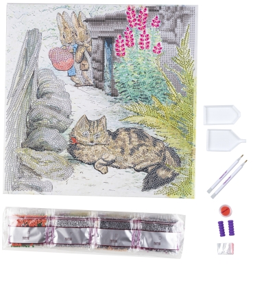 Preview: Craft Buddy CAK-PBRT33M Framed Crystal Art Holzrahmen Playful Peter Rabbit