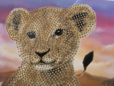 Preview: Craft Buddy CCK-A122 Crystal Art Card 18 x 18 cm Lion Cub