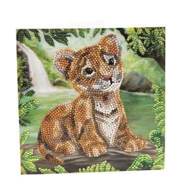 Preview: Craft Buddy CCK-A123 Crystal Art Card 18 x 18 cm Tiger Cub