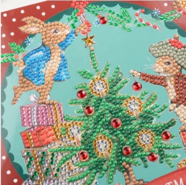 Preview: Craft Buddy CCK-PRBT11 Crystal Art Card 18 x 18 cm Hoppy Christmas