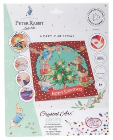 Preview: Craft Buddy CCK-PRBT11 Crystal Art Card 18 x 18 cm Hoppy Christmas