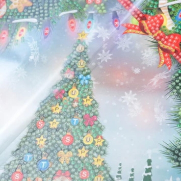 Preview: Craft Buddy CCK-XM139 Teddy Crystal Art Card Festive Tree