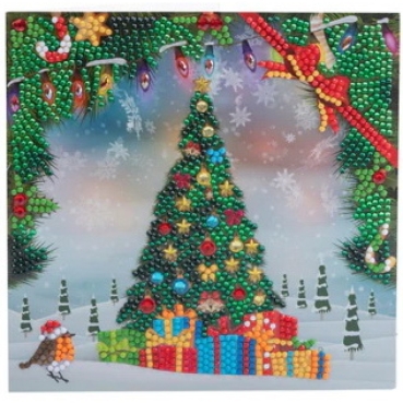 Craft Buddy CCK-XM139 Teddy Crystal Art Card Festive Tree