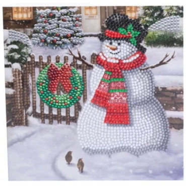 Craft Buddy CCK-XM140 Crystal Art Card 18 x 18 cm Smiling Snowman