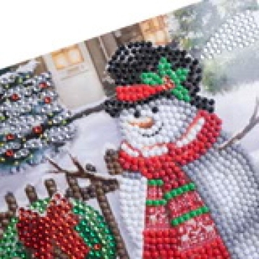 Preview: Craft Buddy CCK-XM140 Crystal Art Card 18 x 18 cm Smiling Snowman