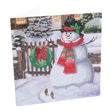 Craft Buddy CCK-XM140 Crystal Art Card 18 x 18 cm Smiling Snowman