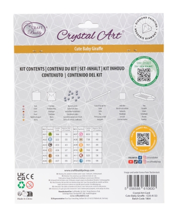 Preview: Craft Buddy CCK-A133 Crystal Card Kit 18 x 18 cm Giraffe