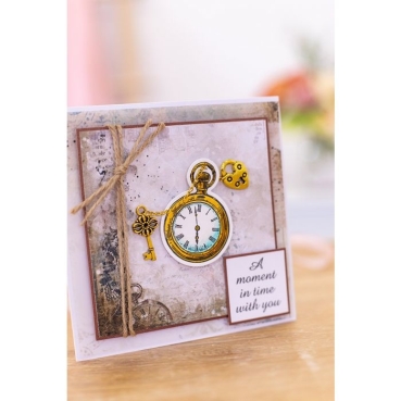 Preview: Crafters Companion Stamp and Die Stempel und Stanzschablone Vintage Diary Pocket Watch