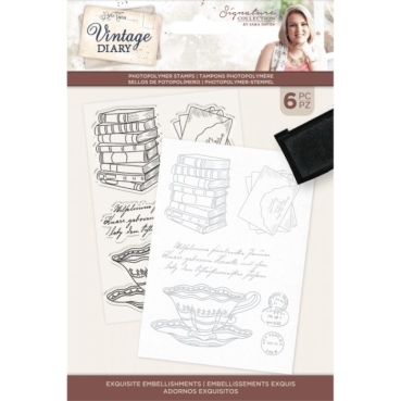 Crafters Companion Clear Stamp Transparenter Stempel Vintage Diary Exquisite Embellishments