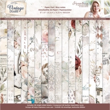 Crafter's Companion Vintage Diary 6 x 6 Inch (15,24 cm) Paper Pad