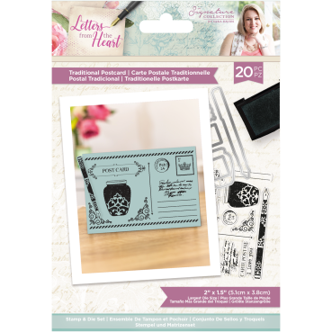 Crafters Companion Stamp and Die Stempel und Stanzschablone Letters from The Heart Traditional Postcard