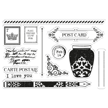 Preview: Crafters Companion Stamp and Die Stempel und Stanzschablone Letters from The Heart Traditional Postcard