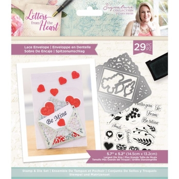 Crafters Companion Stamp and Die Stempel und Stanzschablone Letters from The Heart Lace Envelope