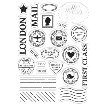 Preview: Crafters Companion Stamp Stempel Letters from The Heart Classic Postmarks