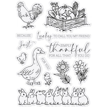 Preview: Crafters Companion Clear Stamps Transparenter Stempel Farmhouse Simply Thankful