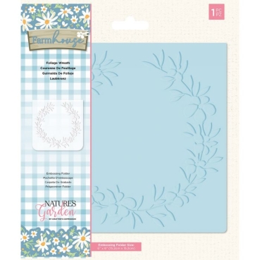 Crafters Companion Embossing Folder Farmhouse Foliage Wreath