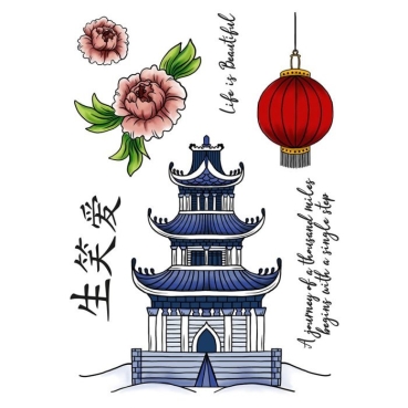 Preview: Crafters Companion Clear Stamps Chinoiserie Collection Chinoiserie Temple
