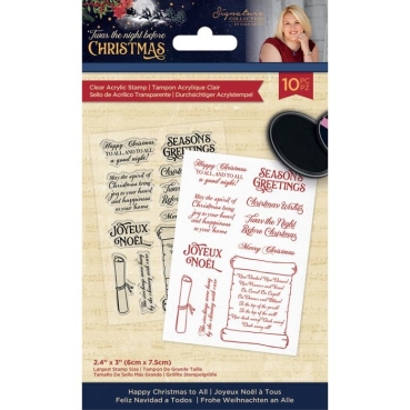 Preview: Crafters Companion Clear Stamp Transparenter Stempel Twas the Night Before Christmas / Happy Christmas to All