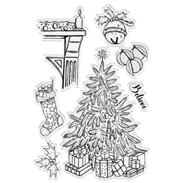 Preview: Crafters Companion Clear Stamp Transparenter Stempel Twas the Night Before Christmas / Stockings by the Fire