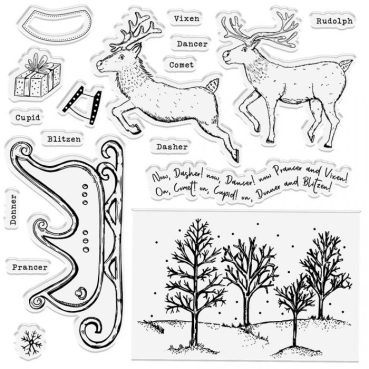 Preview: Crafter's Companion Twas the Night Before Christmas Stamp and Die Stempel und Stanzschablone Build-A-Sleigh