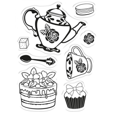Preview: Crafter's Companion Gaden Party Stamp & Die Stanzschablone Time for Tea