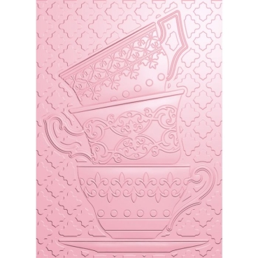 Preview: Crafters Companion Garden Party 3D Embossing Folder Towering Teacups