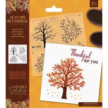 Crafters Companion Clear Stamp Transparenter Stempel Autums Blessings Collection Autumnal Tree