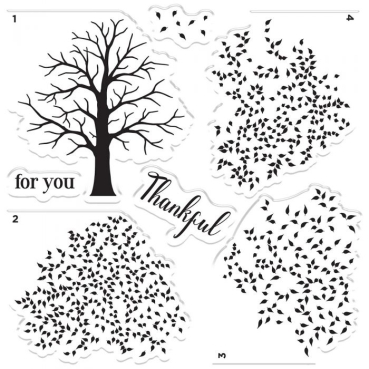 Preview: Crafters Companion Clear Stamp Transparenter Stempel Autums Blessings Collection Autumnal Tree
