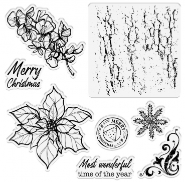 Preview: Crafters Companion Clear Stamp Transparenter Stempel Christmas Poinsetta