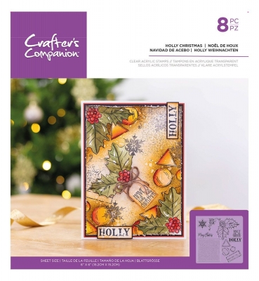 Crafters Companion Clear Stamp Transparenter Stempel Holly Christmas