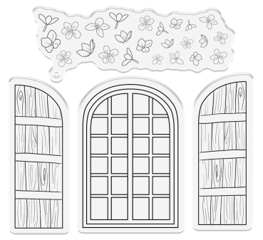 Preview: Crafter's Companion Country Lane Stamp & Die Stempel und Stanzschablone Cottage Window