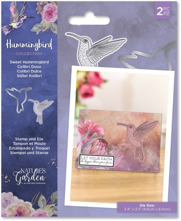 Crafter's Companion Stamp & Die Stempel und Stanzschablone Sweet Hummingbird