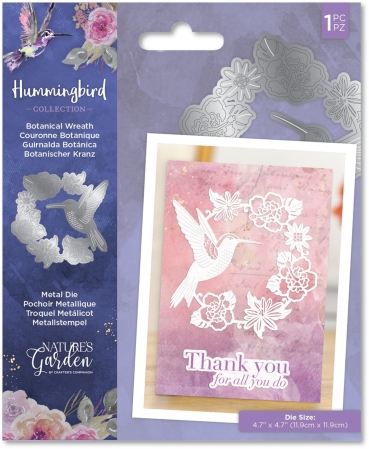 Crafter's Companion Hummingbird Die Stanzschablone Botanical Wreath