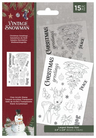 Crafters Companion Clear Stamp Transparenter Stempel Vintage Snowman Greetings