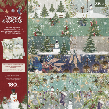 Crafter's Companion 12 x 12 Inch (30,5 cm) Paper Pad Vintage Snowman