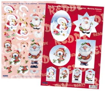 Reddy 3D Stanzbogen-Set "Lustige Weihnachtsmänner"