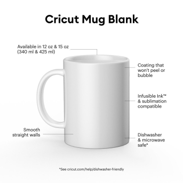 Preview: Cricut Tasse 440 ml zum Bedrucken mit Cricut Mug Press