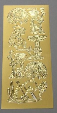Reddy Stickerbogen 10 x 23 cm Indianerdorf gold