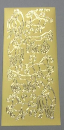 Reddy Stickerbogen 10 x 23 cm Pferde Natur gold