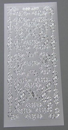 Reddy Stickerbogen 10 x 23 cm Rahmen und Ecken Brokat silber
