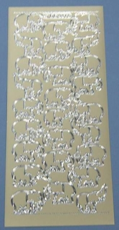 Reddy Stickerbogen 10 x 23 cm Elefanten 2 gold