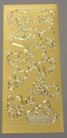 Reddy Stickerbogen 10 x 23 cm Katzen gold