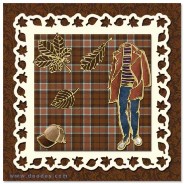 Preview: Reddy Stickerbogen 10 x 23 cm Herbstblätter gold